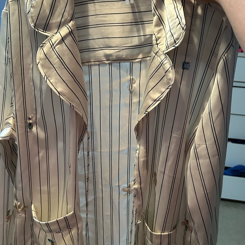 Striped Satin Women's Shirt- By Anthropologie